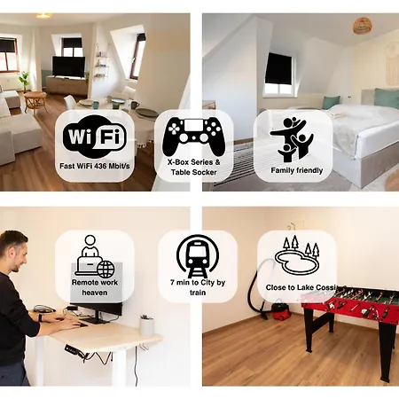Appartamento Boho Chic Markkleeberg-leipzig, Familien Apartment, 8 Min Ins Leipziger Zentrum Mit S-bahn, Seenaehe Grosser Tv Mit X Box *